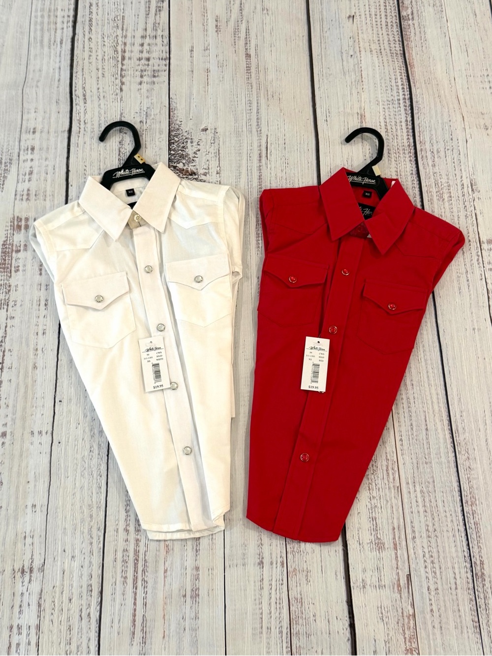 Set of 2 NEW Pearl Snap Western Shirts Kids Unisex Size XS Rodeo Cowboy Ranch